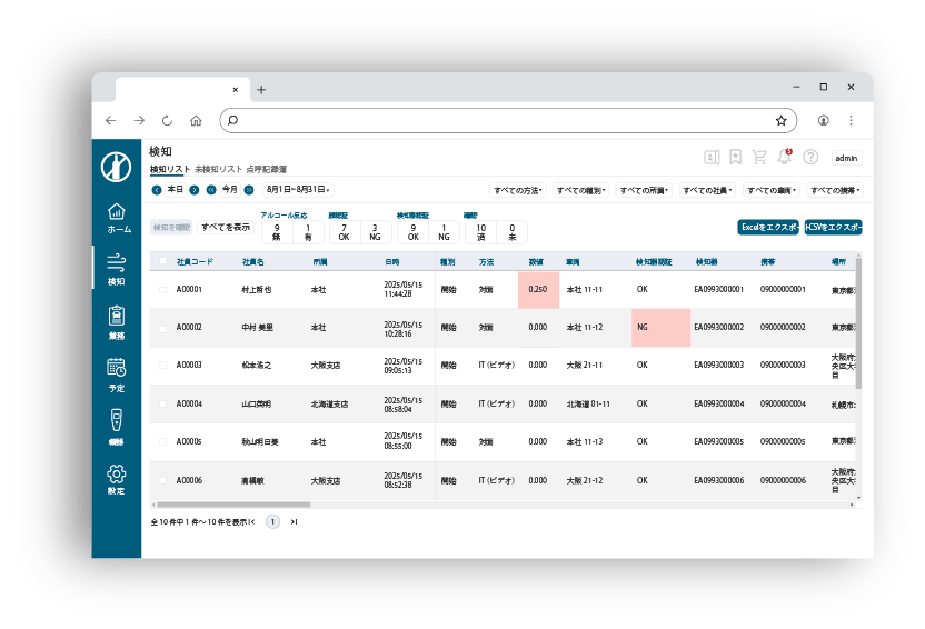 アルキラーNEX：管理画面