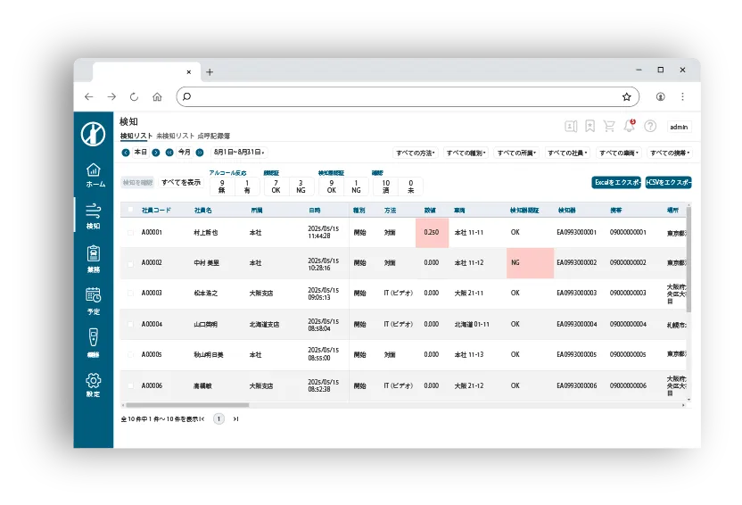 アルキラーNEX：管理画面