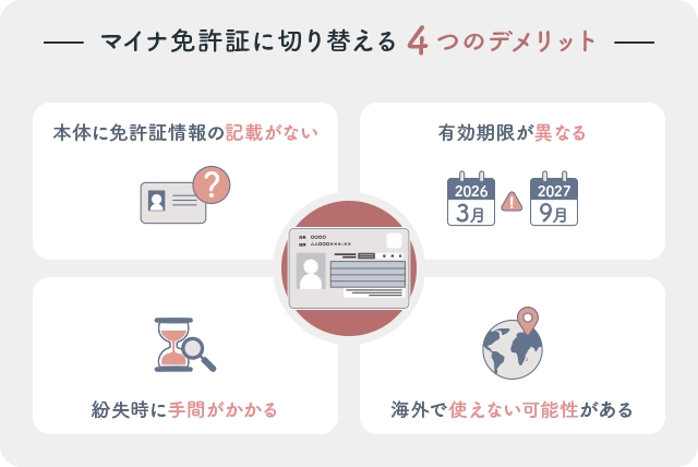 マイナ免許証に切り替える4つのデメリット